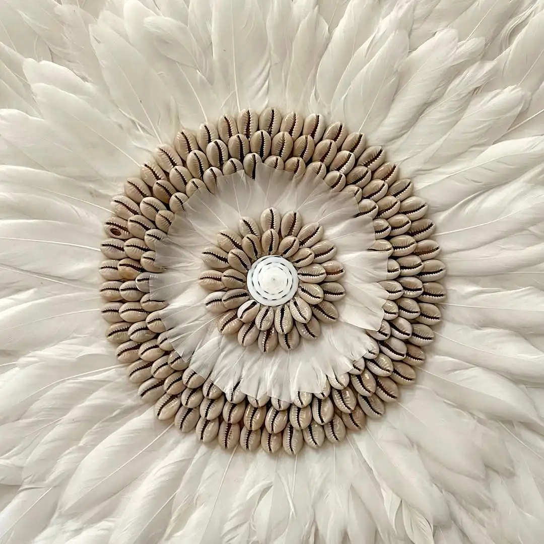 Juju Hat Blanc Coquillage Beige — Juju Hat décoration murale bohème fait main à Bali — photo 2