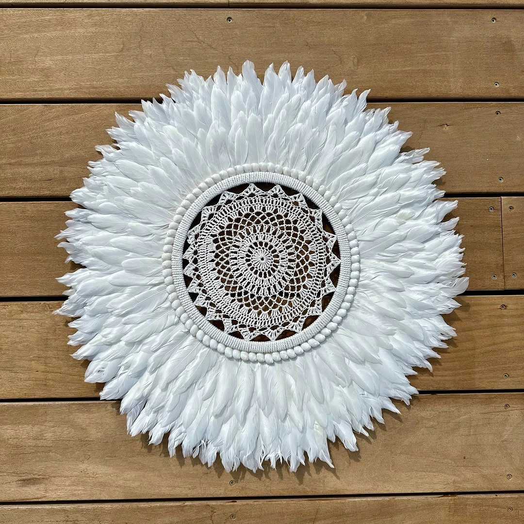 Juju Hat Blanc Dentelle — Juju Hat décoration murale bohème fait main à Bali — photo 3
