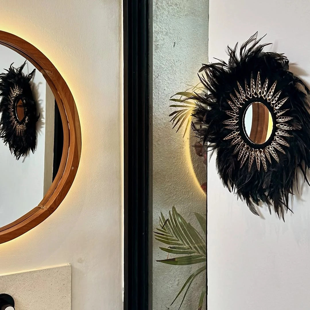 Juju Hat Noir Miroir — Juju Hat décoration murale bohème fait main à Bali — photo 6