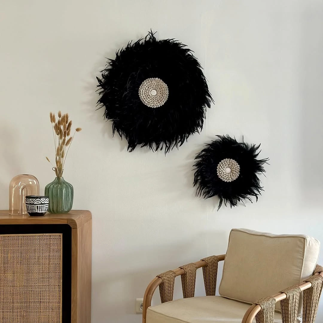 Juju Hat Noir & Coquillages — Juju Hat décoration murale bohème fait main à Bali — photo 4